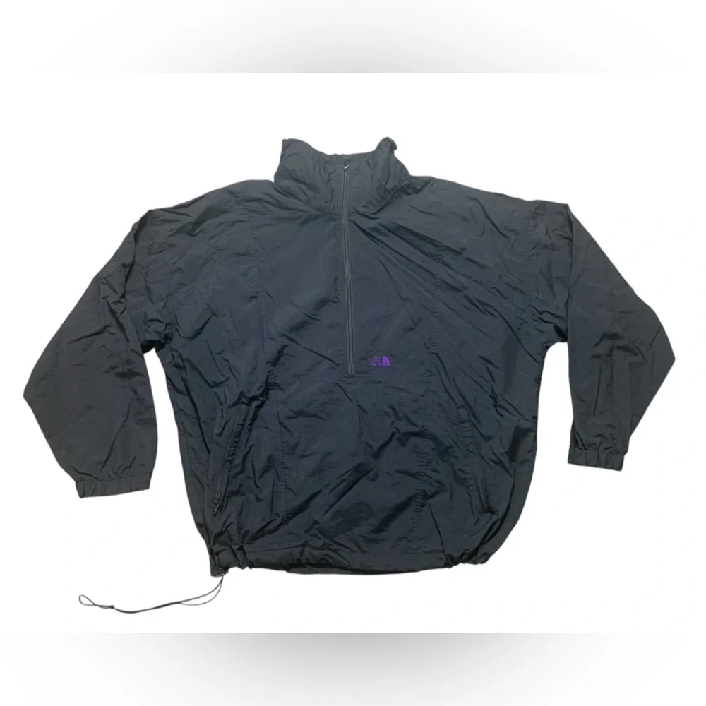 The North Face Vintage Windbreaker Black Half Zip Pullover Jacket Mens XL